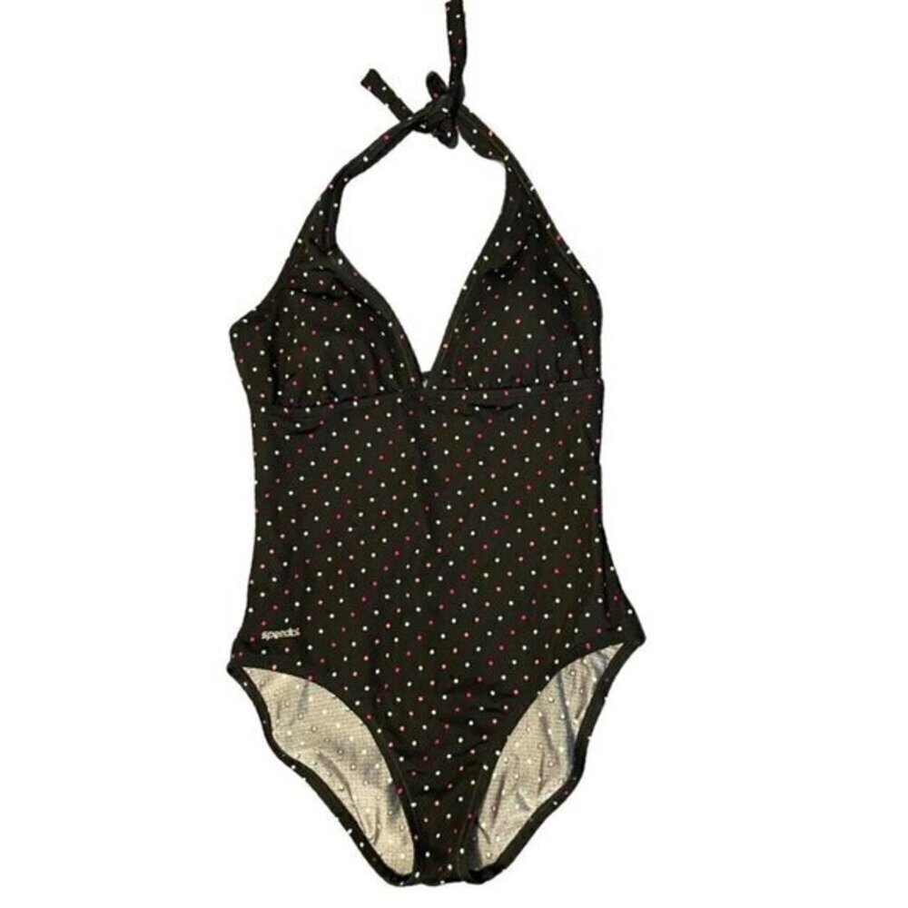 Speedo Polka Dot Padded One Piece Swimsuit Size 10